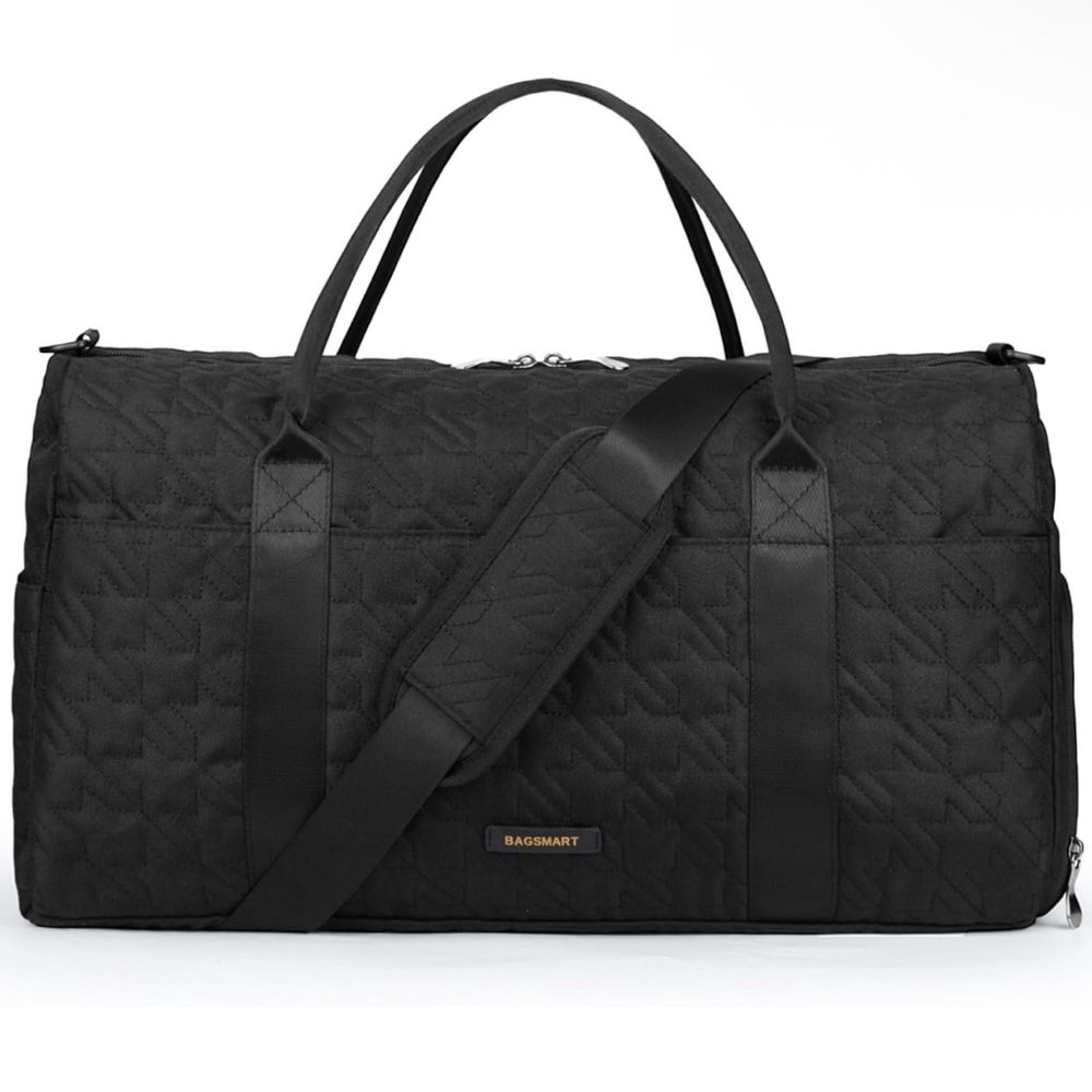 Bagsmart Black Quilted Duffel Bag